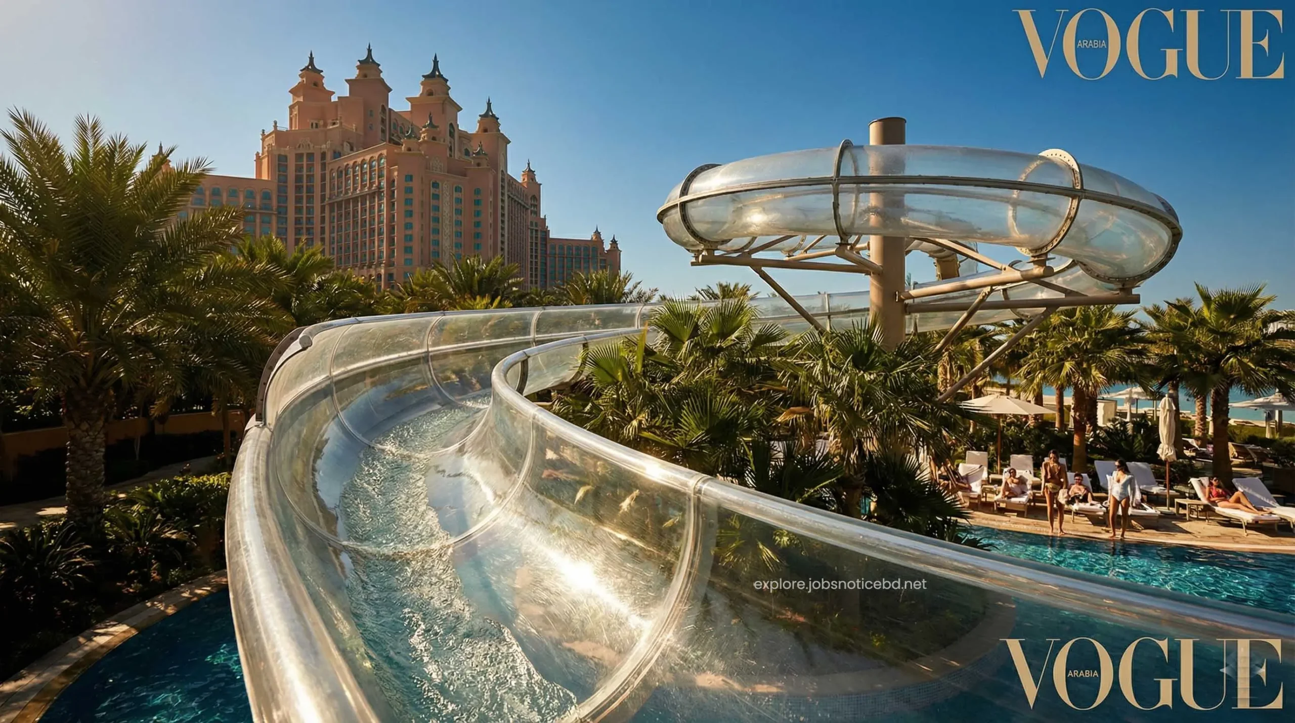 A pristine and thrilling premium water slide at Aquaventure Waterpark in Atlantis Dubai.
