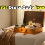 An open luxury suitcase showing premium resort wear for a Dubai vacation.