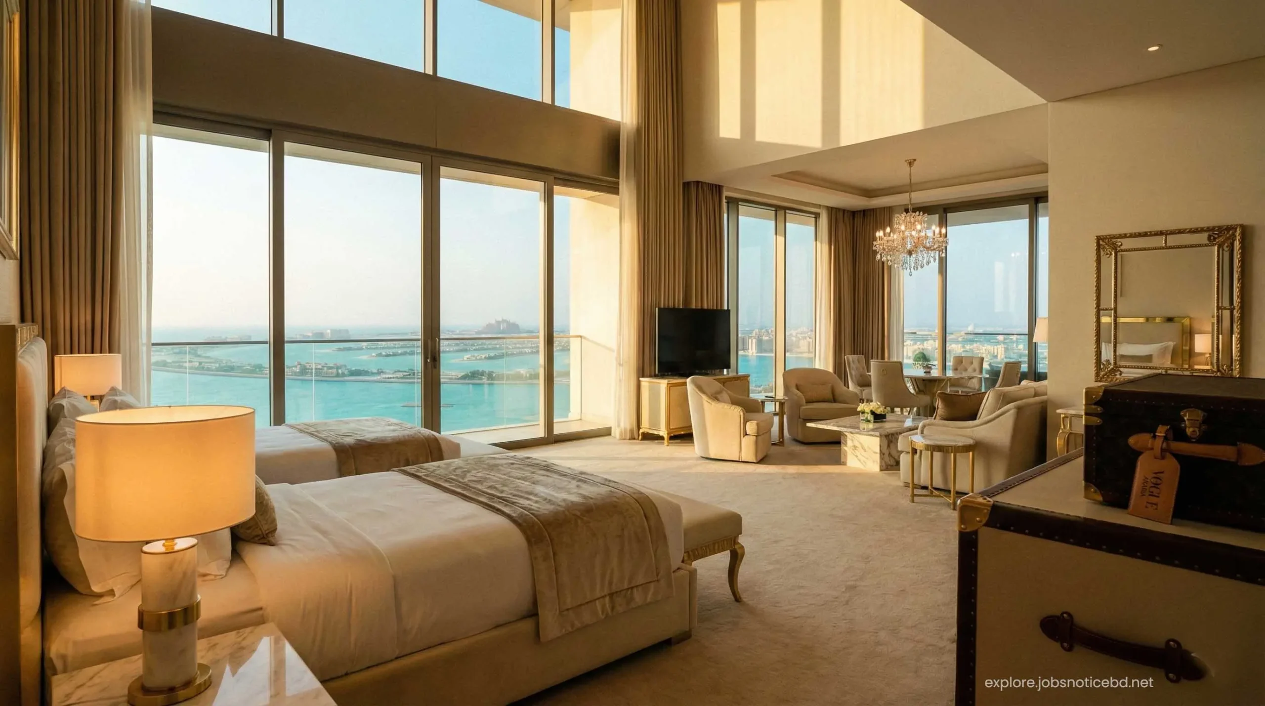 A spacious and luxurious Two-Bedroom Family Suite at Atlantis The Palm Dubai.