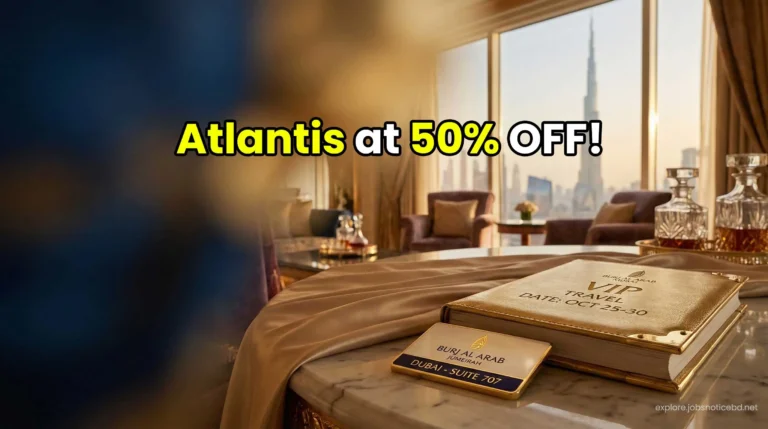 A luxury travel concept highlighting the cheapest time to book Dubai resorts.