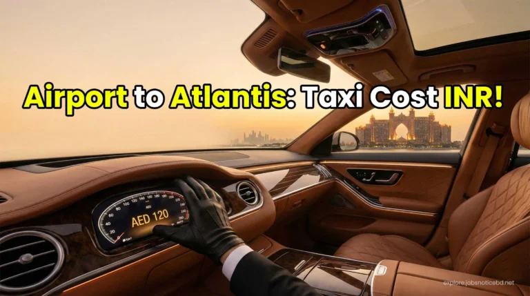 A luxury taxi ride showing the exact cost from Dubai Airport to Atlantis The Palm.