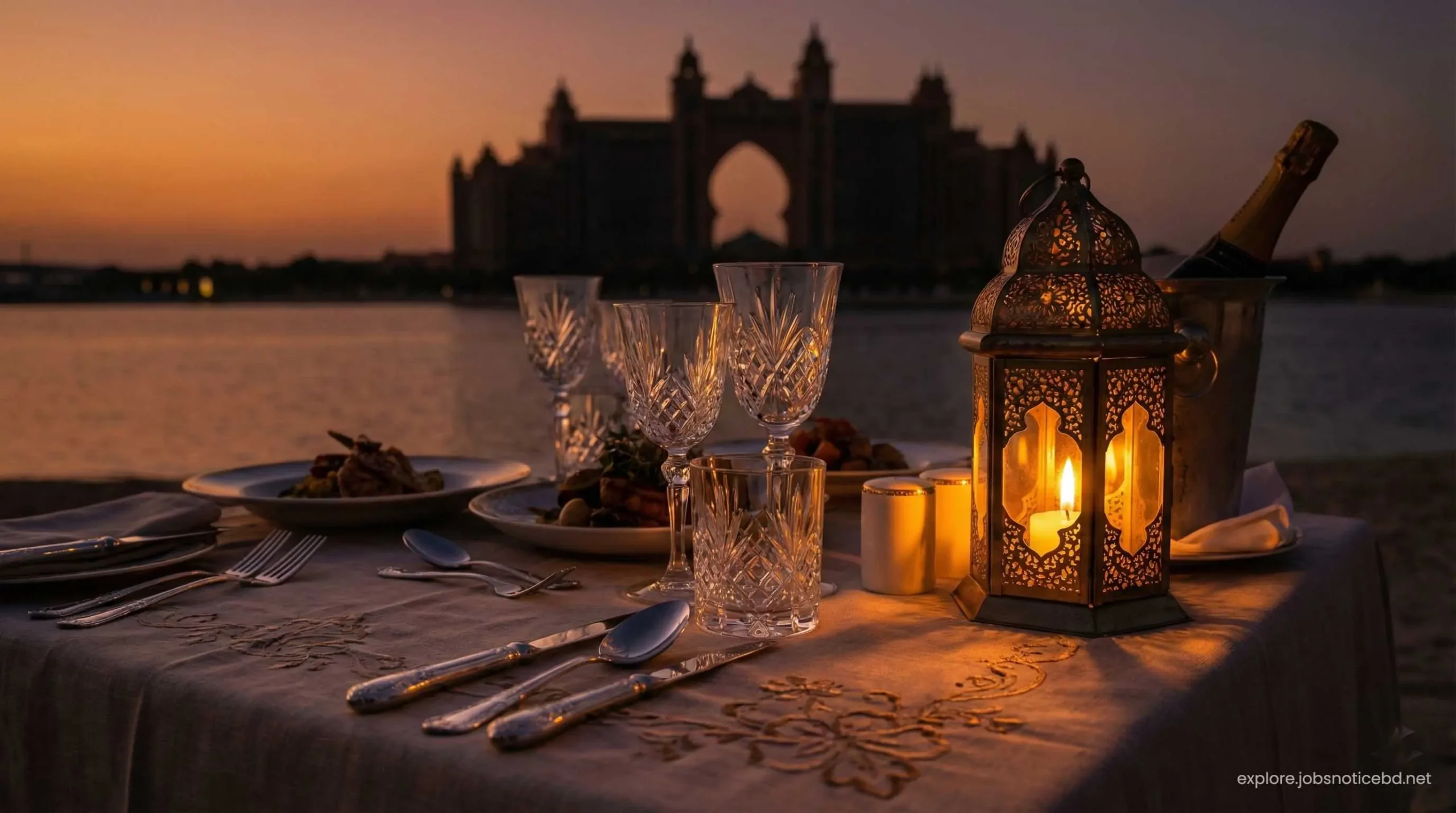 A private and luxurious candlelit beach dinner for couples in Dubai.