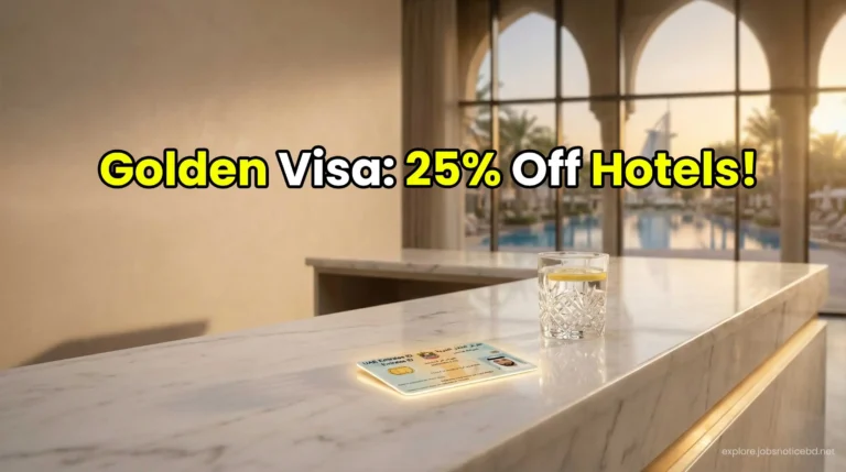 A golden UAE Emirates ID unlocking luxury hotel discounts in Dubai.